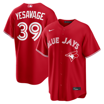 Men's Nike Trey Yesavage Red Toronto Blue Jays Canada Day Replica Jersey
