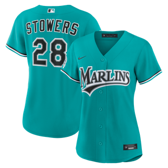 Women's Nike Kyle Stowers Teal Miami Marlins Alternate Replica Jersey
