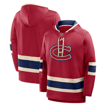 Men's Fanatics Red Montreal Canadiens 2026 NHL Heritage Classic Lace-Up Fleece Hoodie