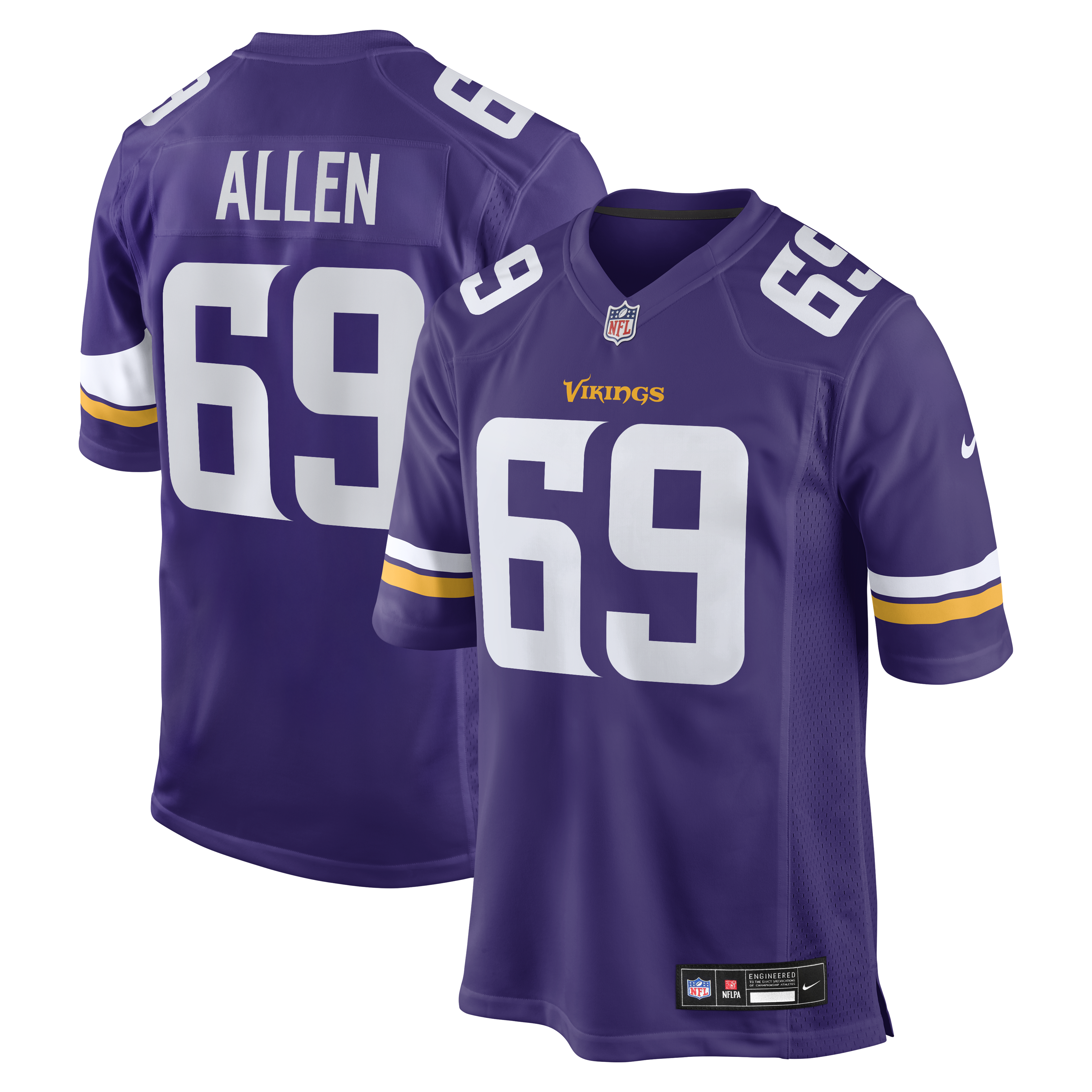 Men's Nike Jared Allen Purple Minnesota Vikings Retired Player Game Jersey
