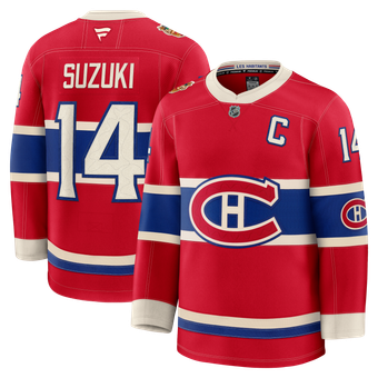 Men's Fanatics Nick Suzuki Red Montreal Canadiens 2026 NHL Heritage Classic Premium Player Jersey