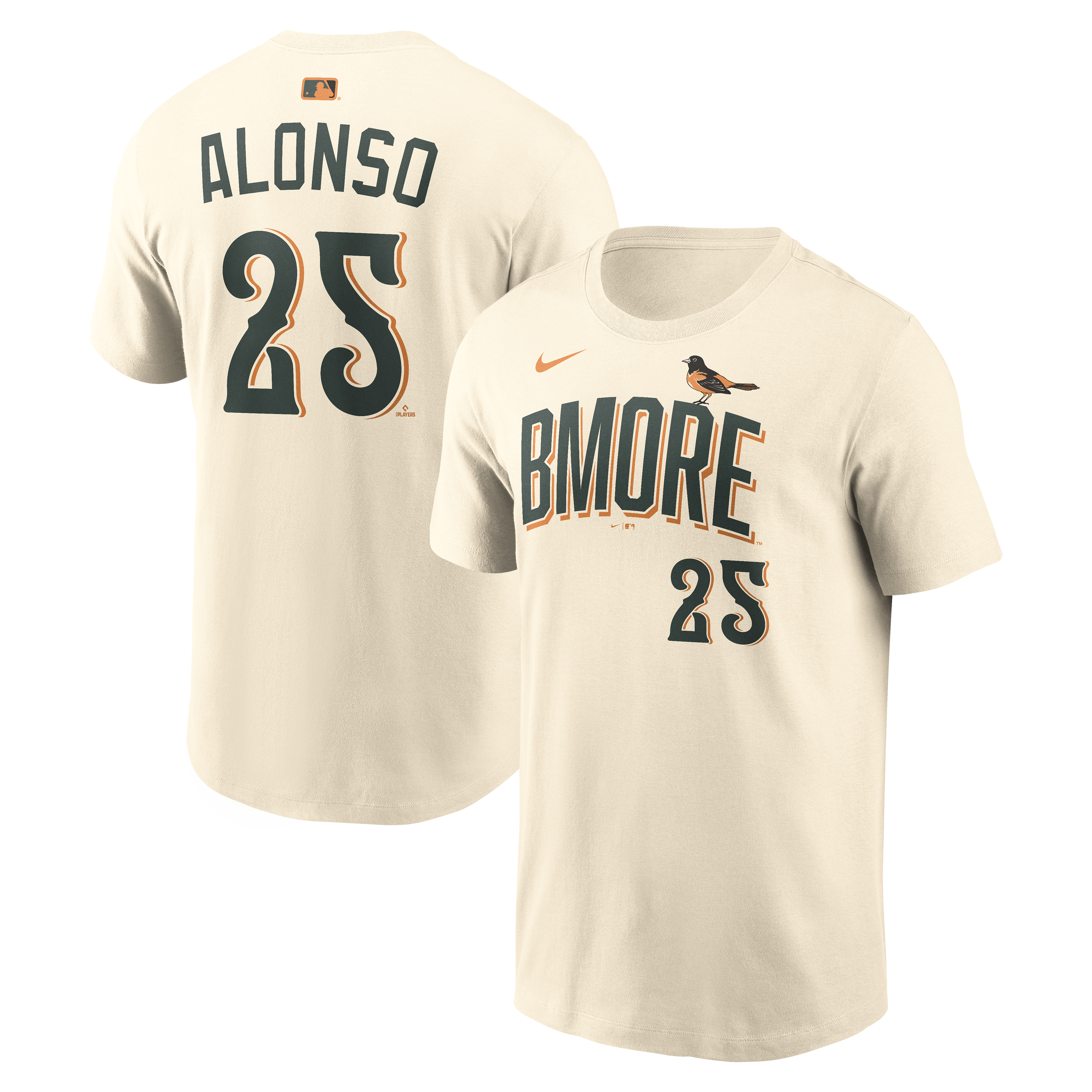 Men's Nike Pete Alonso Cream Baltimore Orioles 2026 City Connect Name & Number T-Shirt