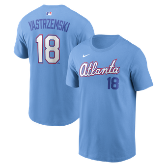Men's Nike Mike Yastrzemski Light Blue Atlanta Braves 2026 City Connect Name & Number T-Shirt