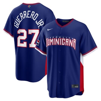 Men's Nike Vladimir Guerrero Jr. Royal Dominican Republic Baseball 2026 World Baseball Classic Road Stadium Jersey