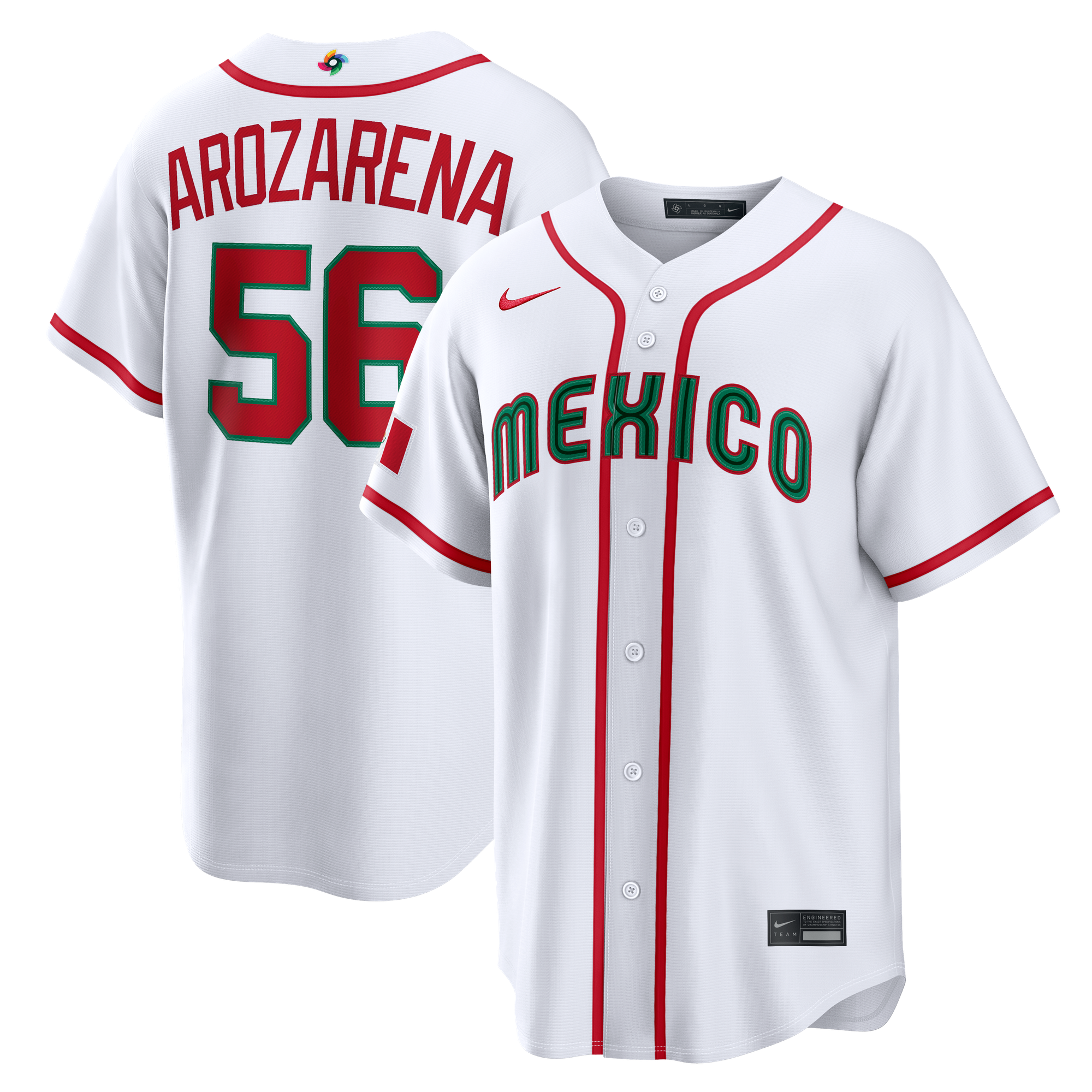 Men's Nike Randy Arozarena White Mexico Baseball 2026 World Baseball Classic Home Stadium Jersey
