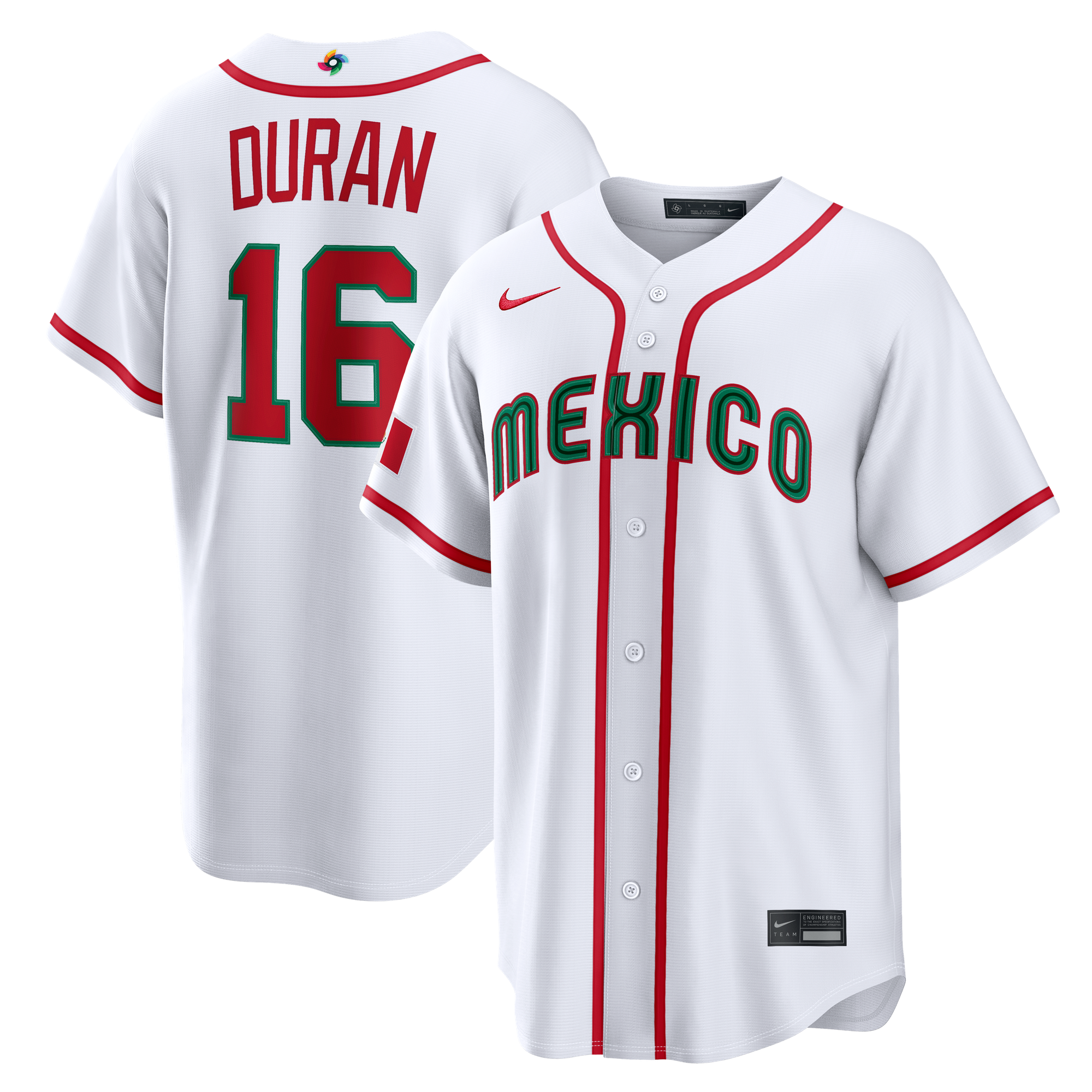 Men's Nike Jarren Duran White Mexico Baseball 2026 World Baseball Classic Home Stadium Jersey
