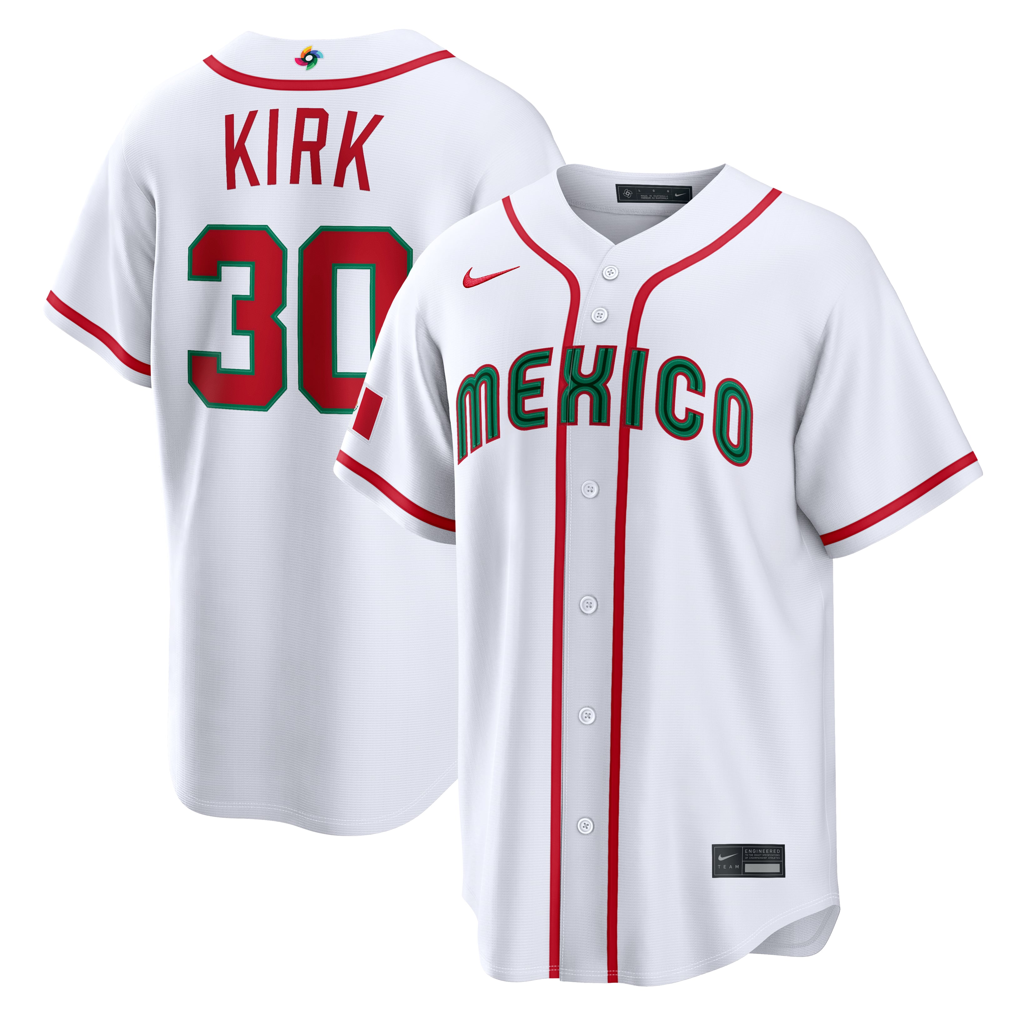 Men's Nike Alejandro Kirk White Mexico Baseball 2026 World Baseball Classic Home Stadium Jersey