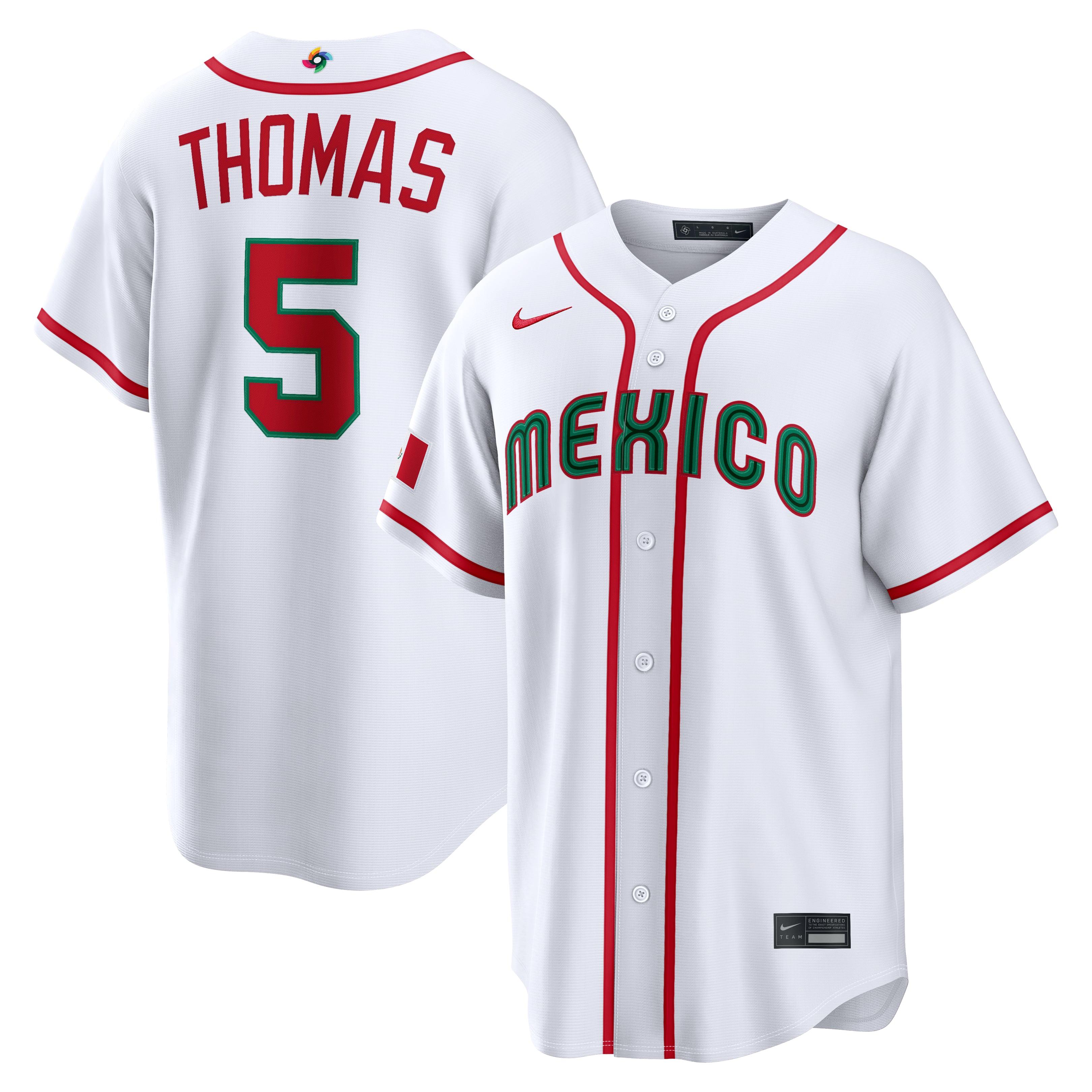 Men's Nike Alek Thomas White Mexico Baseball 2026 World Baseball Classic Home Stadium Jersey
