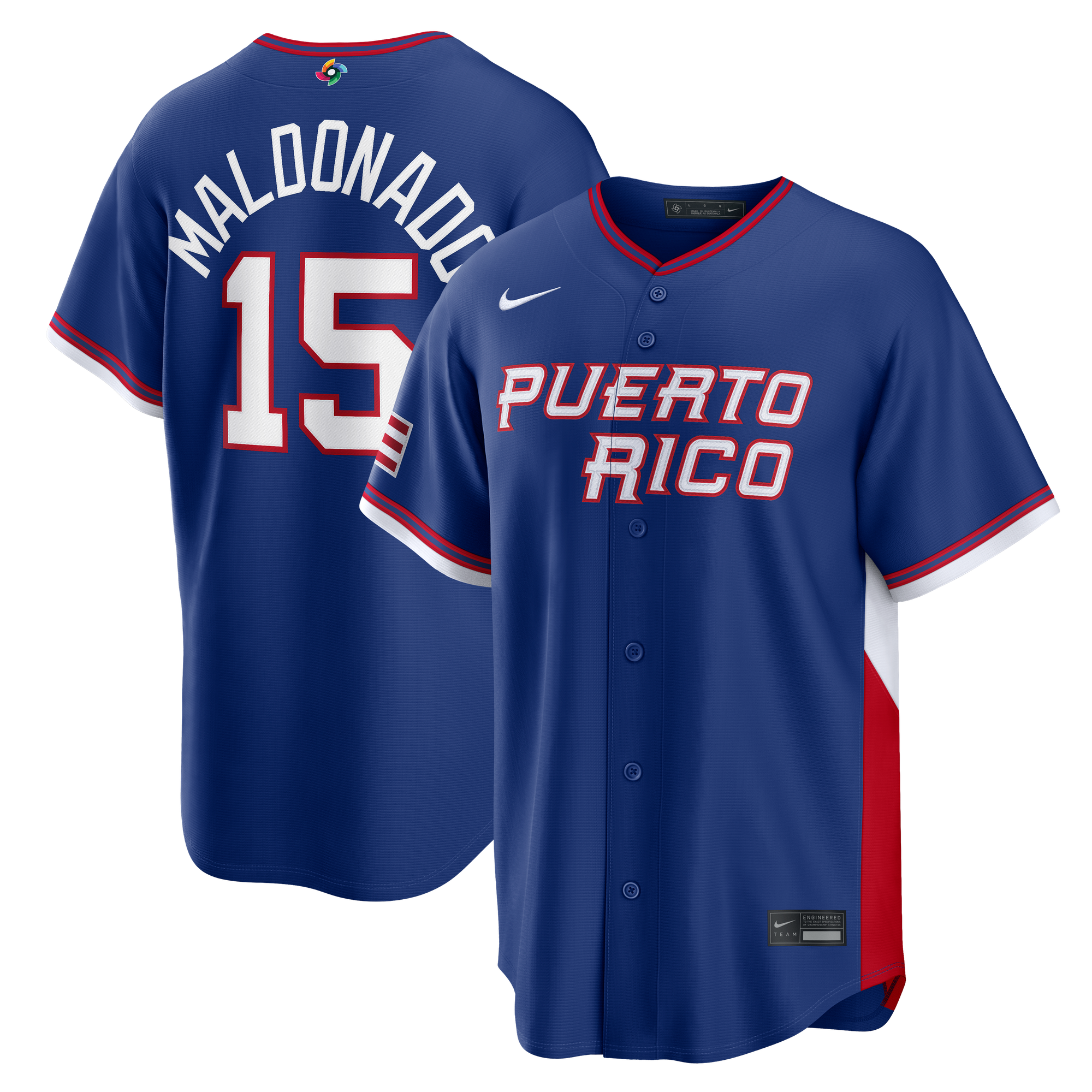 Men's Nike Martín Maldonado Royal Puerto Rico Baseball 2026 World Baseball Classic Road Stadium Jersey