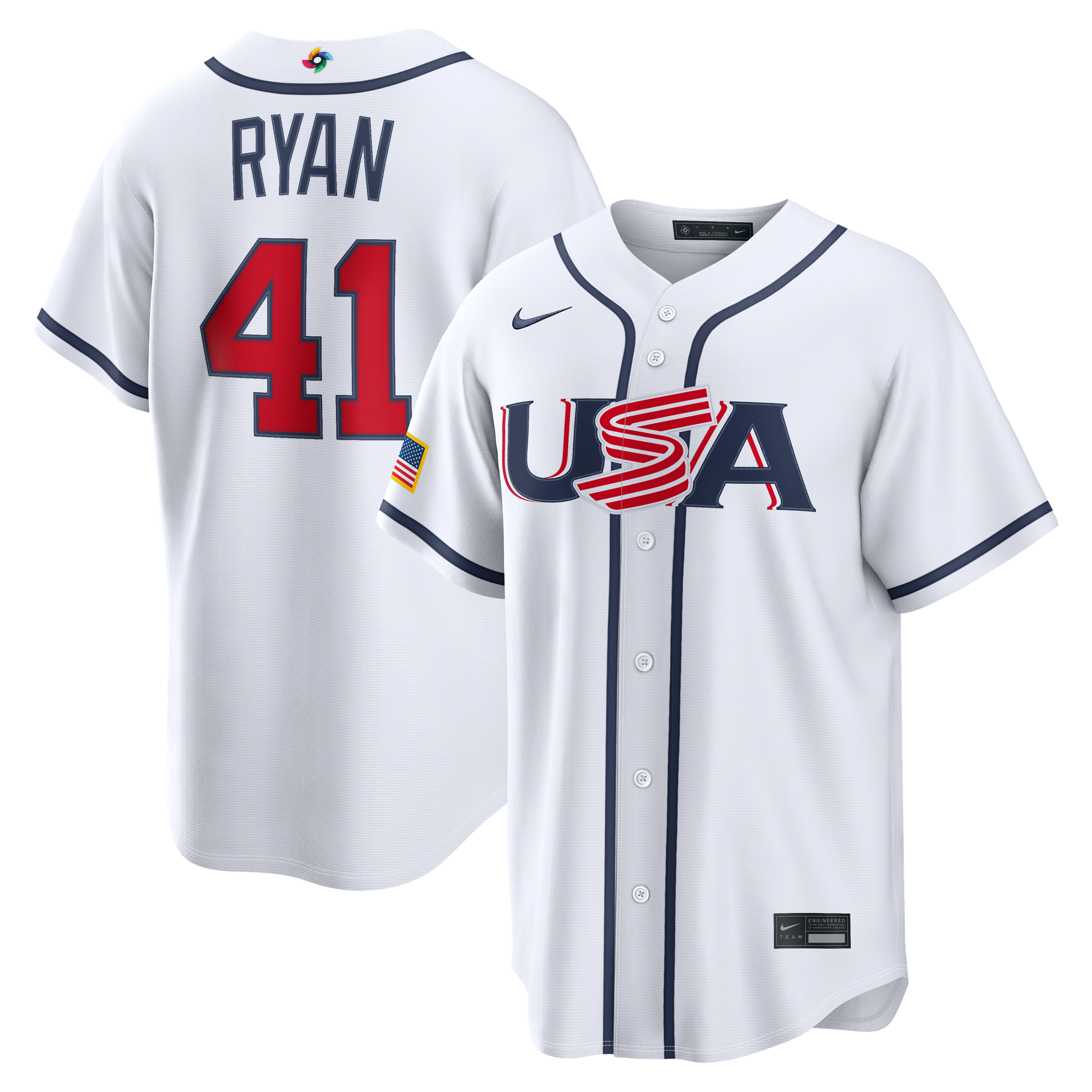 Men's Nike Joe Ryan White USA Baseball 2026 World Baseball Classic Home Stadium Jersey