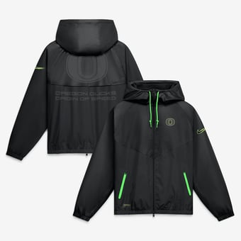 Men's Nike Black Oregon Ducks Origin of Speed Full-Zip Windrunner Jacket