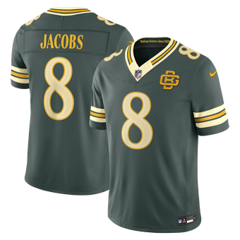 Men's Nike Josh Jacobs Green Green Bay Packers 2026 Rivalries Collection Stitched Limited Jersey