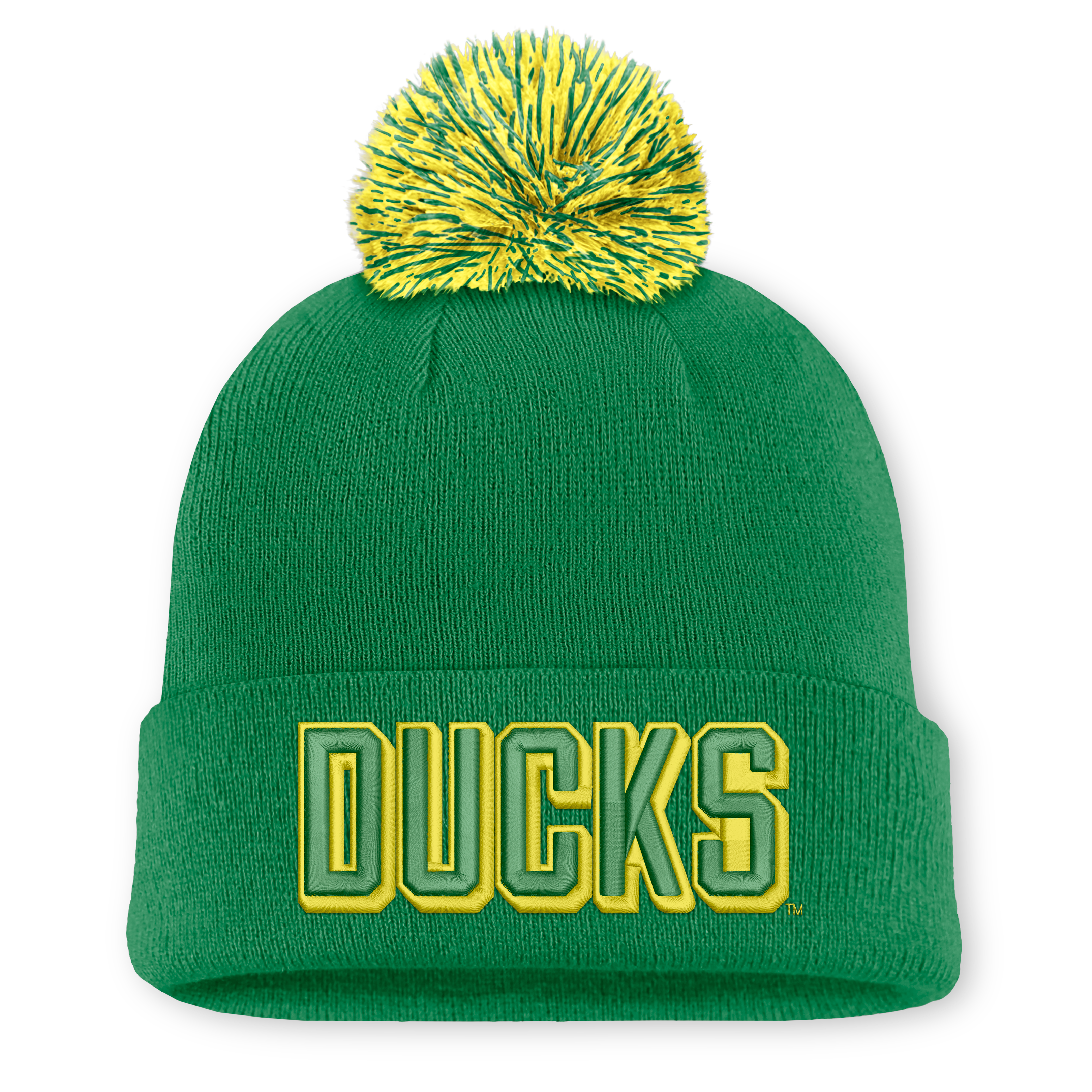 Unisex Nike Green Oregon Ducks Letter Mascot Knit Hat with Pom