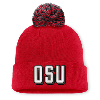 Unisex Nike Scarlet Ohio State Buckeyes Letter Mascot Knit Hat with Pom