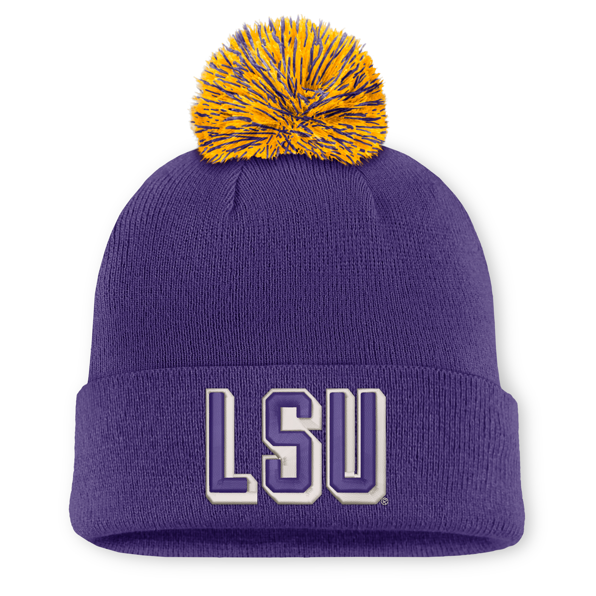 Unisex Nike Purple LSU Tigers Letter Mascot Knit Hat with Pom