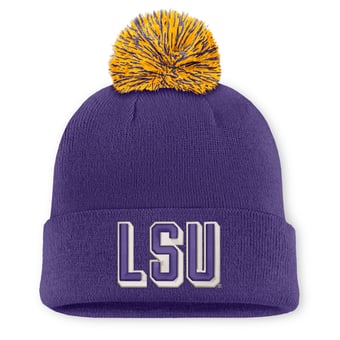 Unisex Nike Purple LSU Tigers Letter Mascot Knit Hat with Pom