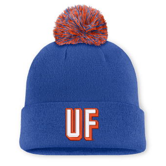 Unisex Nike Royal Florida Gators Letter Mascot Knit Hat with Pom