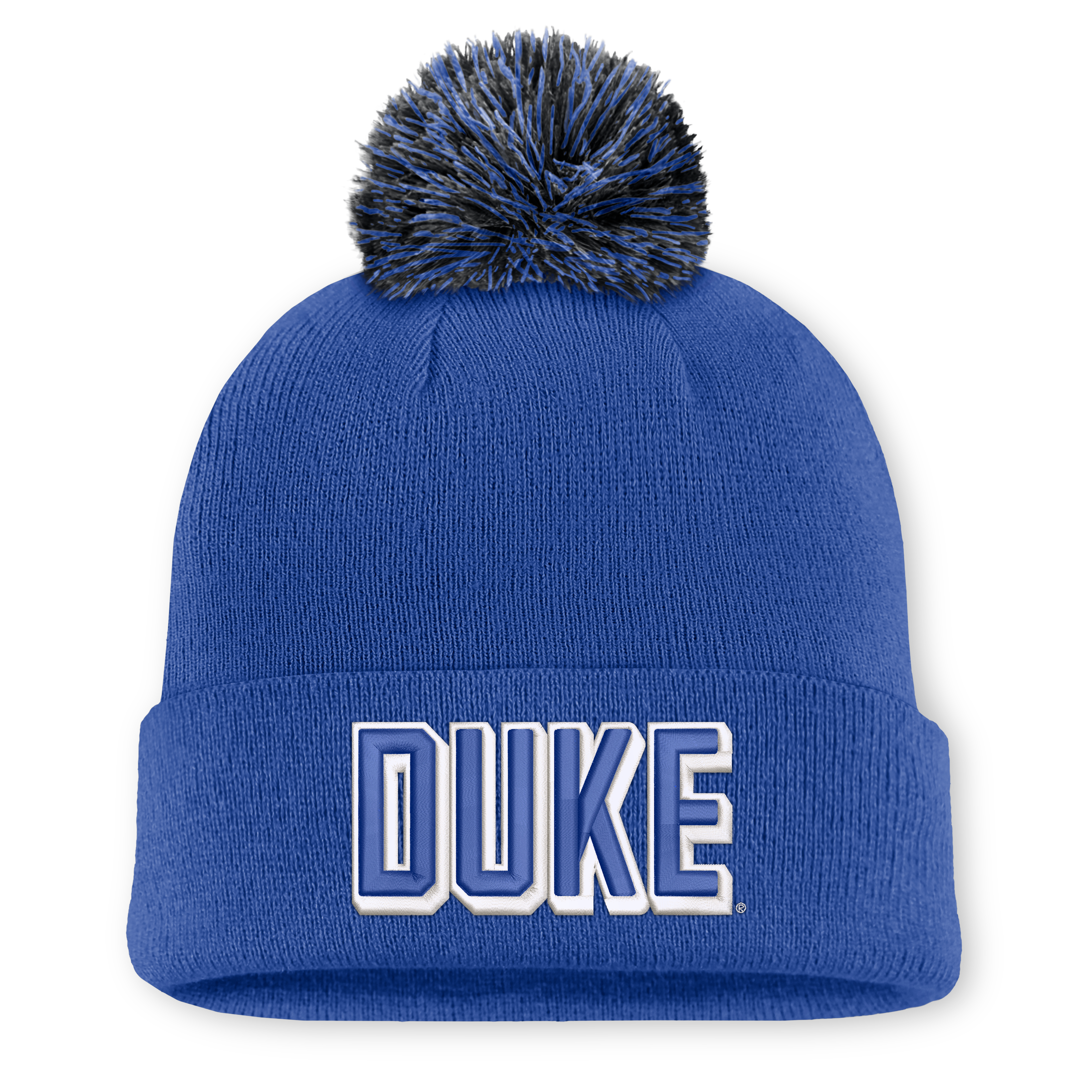 Unisex Nike Royal Duke Blue Devils Letter Mascot Knit Hat with Pom