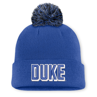 Unisex Nike Royal Duke Blue Devils Letter Mascot Knit Hat with Pom