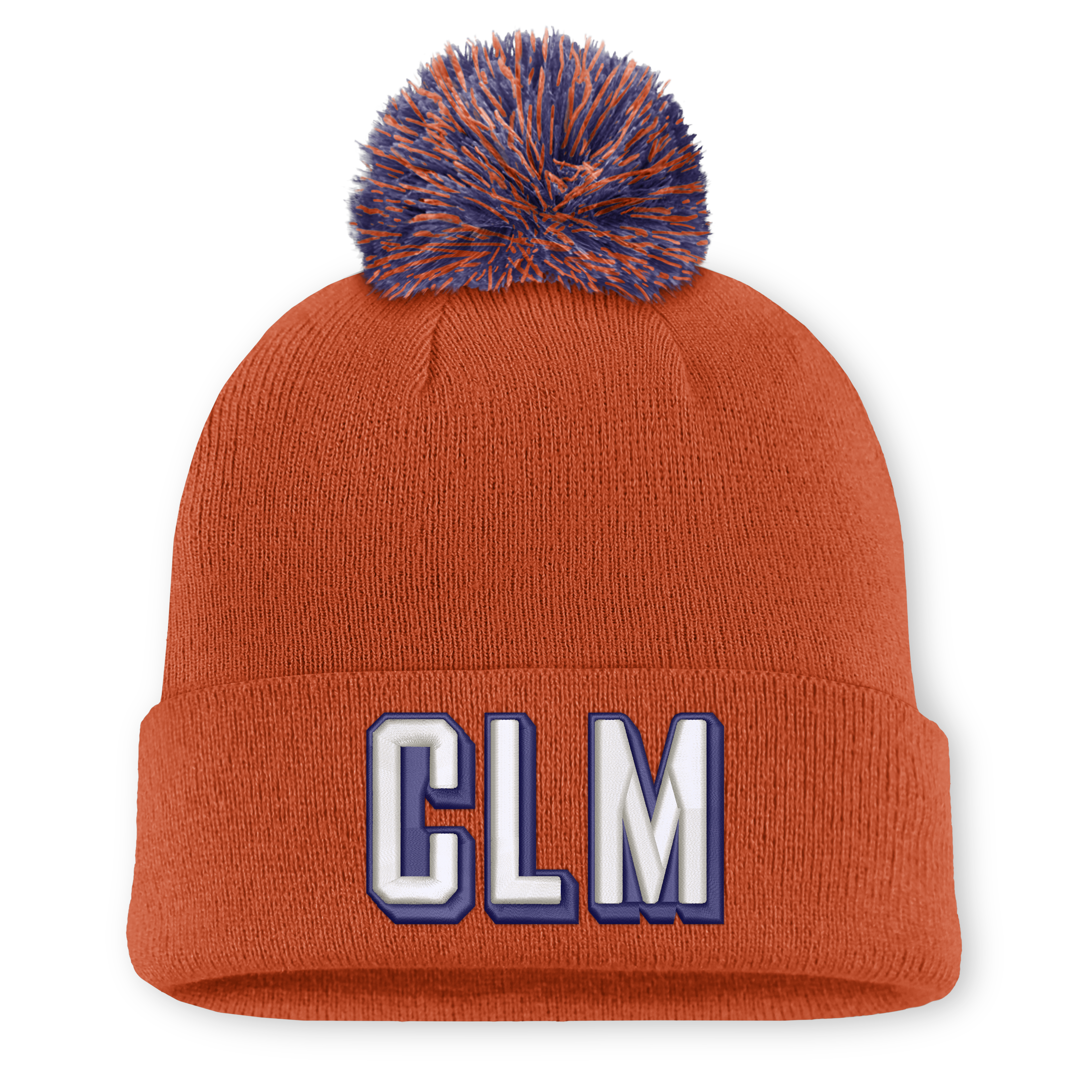 Unisex Nike Orange Clemson Tigers Letter Mascot Knit Hat with Pom