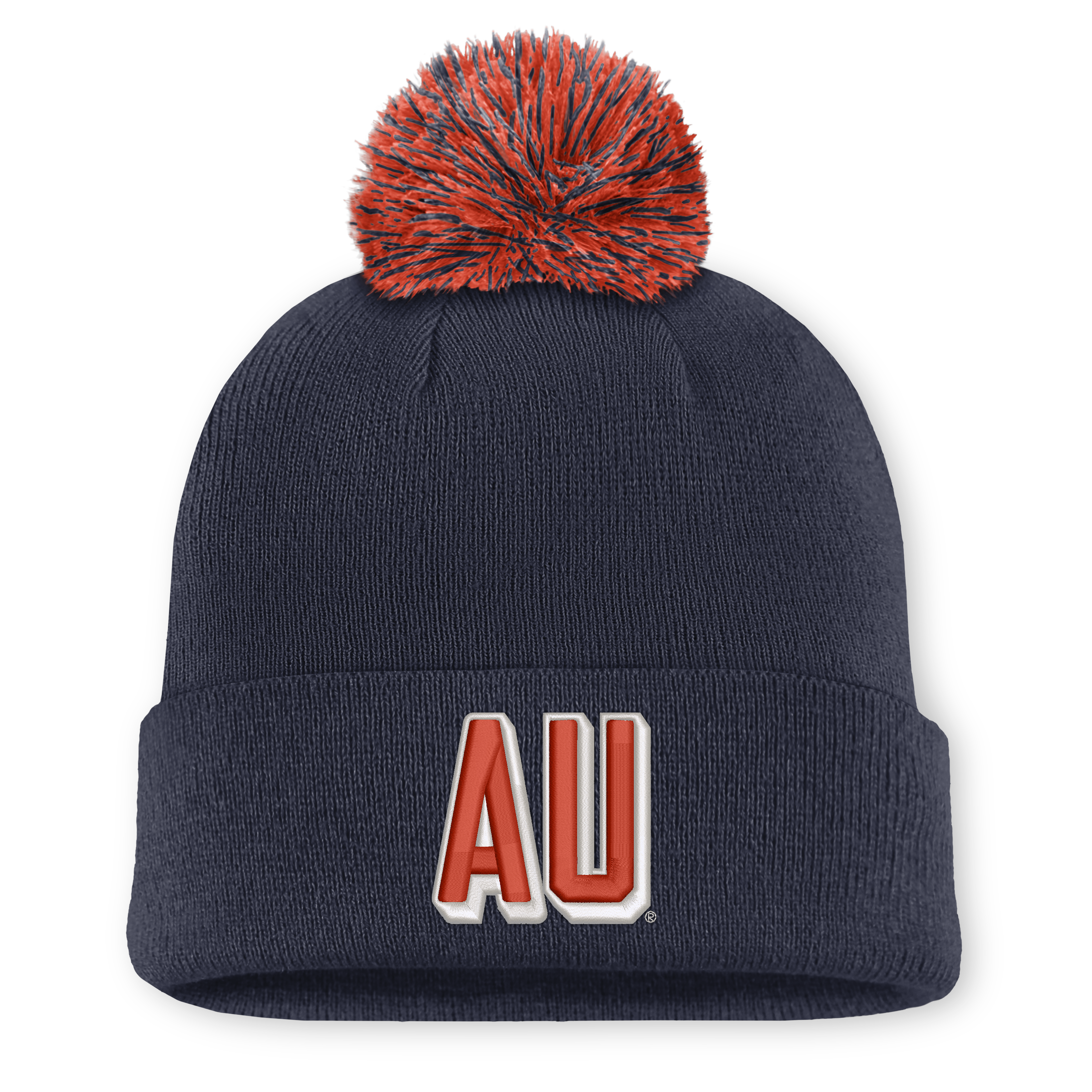 Unisex Nike Navy Auburn Tigers Letter Mascot Knit Hat with Pom