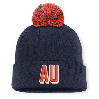 Unisex Nike Navy Auburn Tigers Letter Mascot Knit Hat with Pom