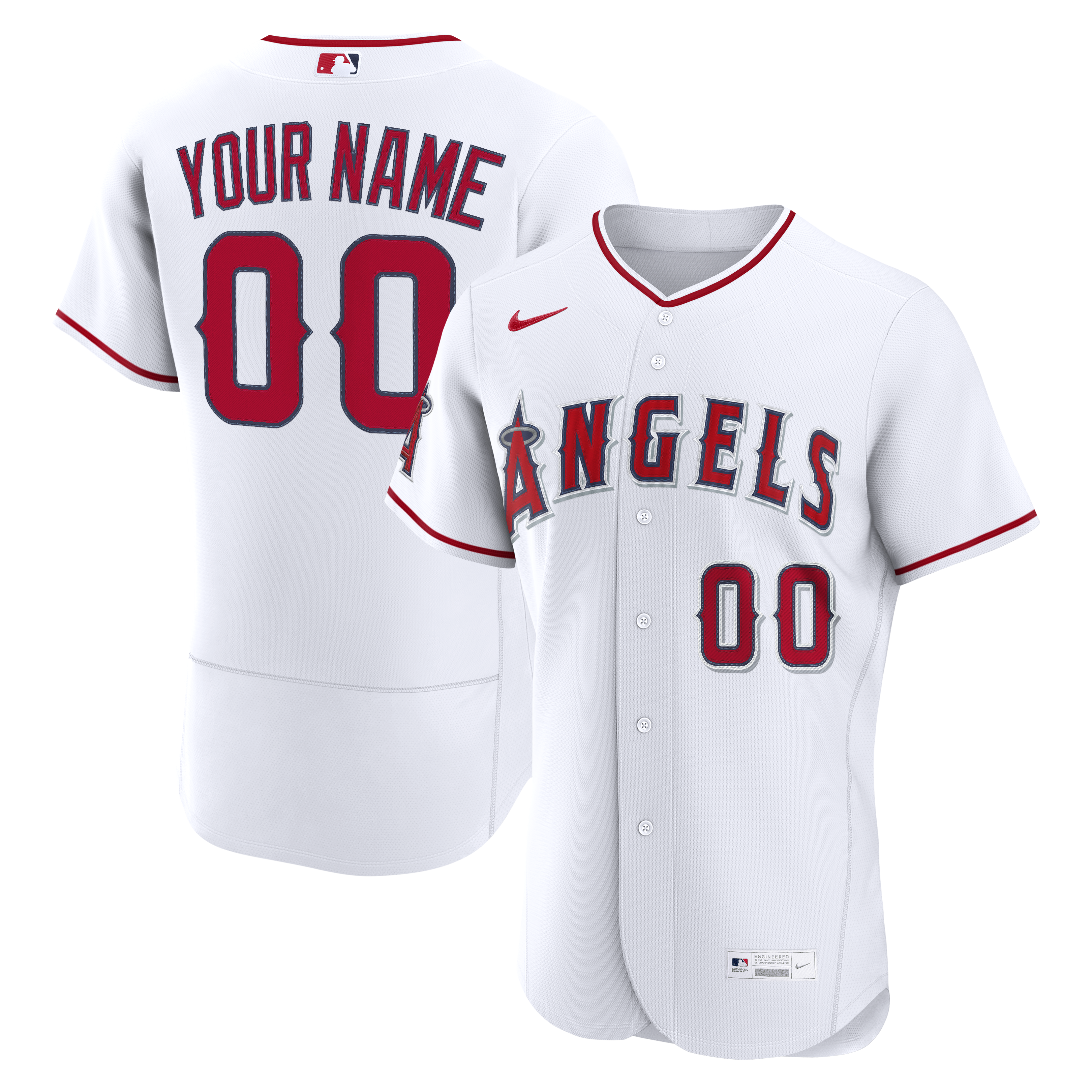 Men's Nike White Los Angeles Angels Home Authentic Custom Jersey