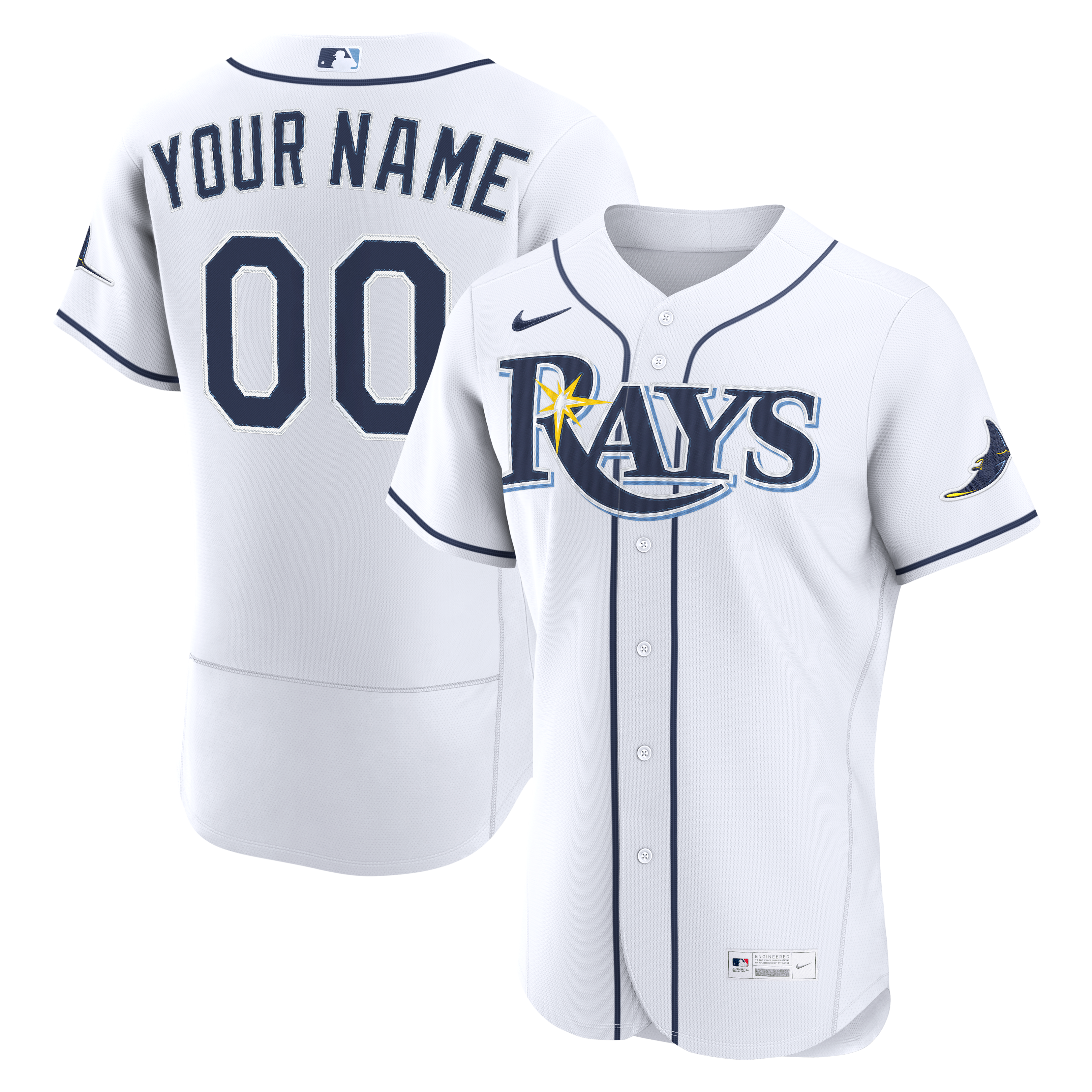 Men's Nike White Tampa Bay Rays Home Authentic Custom Jersey