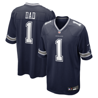 Men's Nike Number 1 Dad Navy Dallas Cowboys Game Jersey