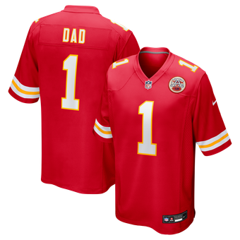 Men's Nike Number 1 Dad Red Kansas City Chiefs Game Jersey