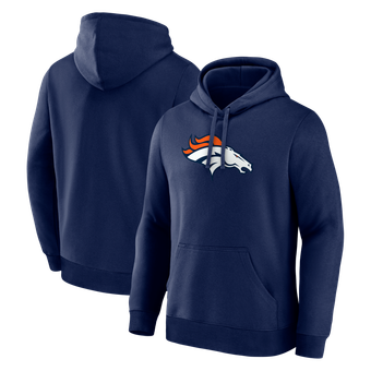 Men's Logo Athletic Navy Denver Broncos Primary Logo Hoodie