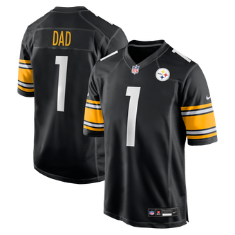 Men's Nike Number 1 Dad Black Pittsburgh Steelers Game Jersey
