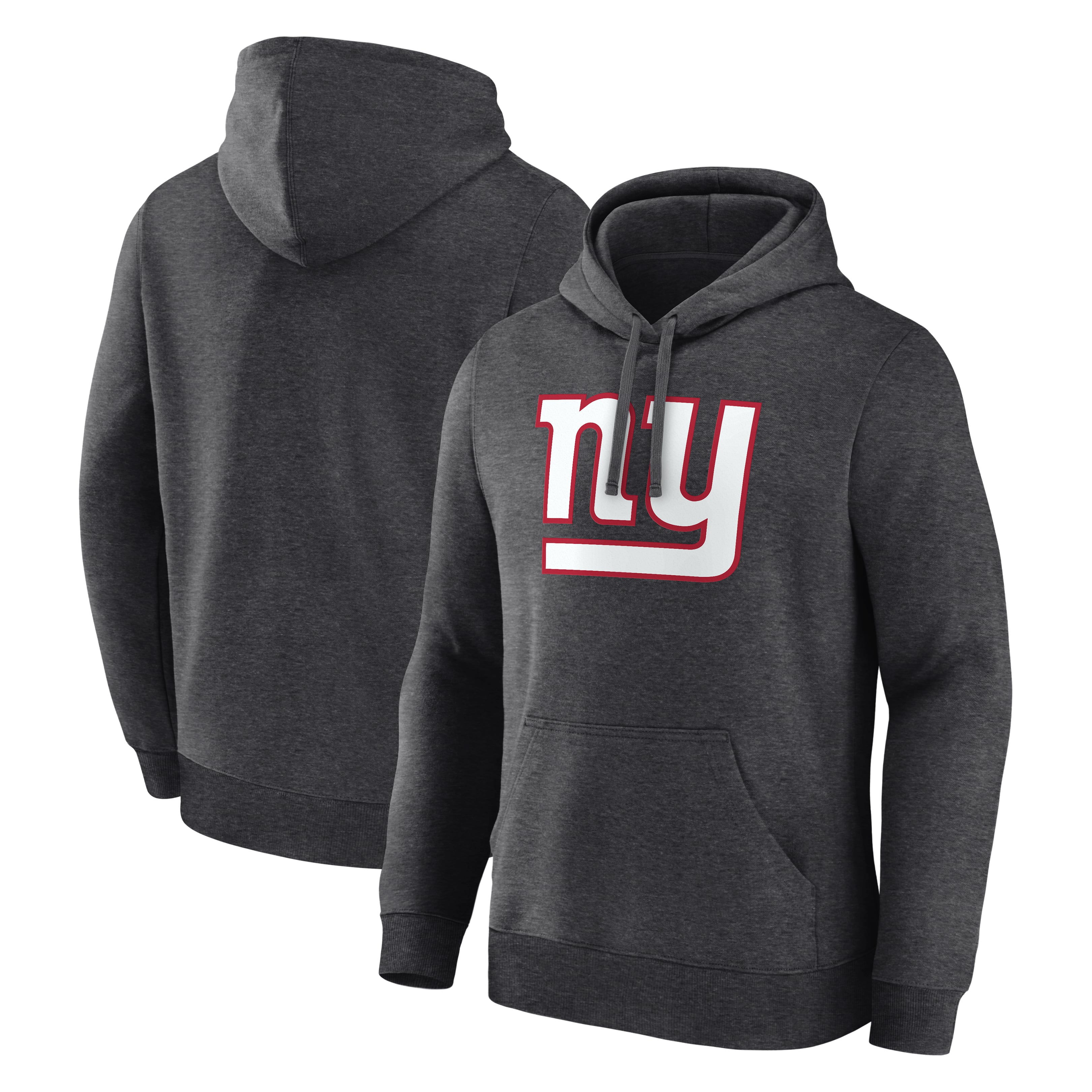 Men's Logo Athletic Heather Charcoal New York Giants Primary Logo Hoodie