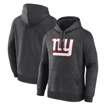 Men's Logo Athletic Heather Charcoal New York Giants Primary Logo Hoodie