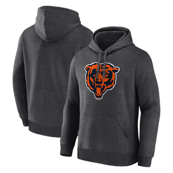 Men's Logo Athletic Heather Charcoal Chicago Bears Primary Logo Hoodie