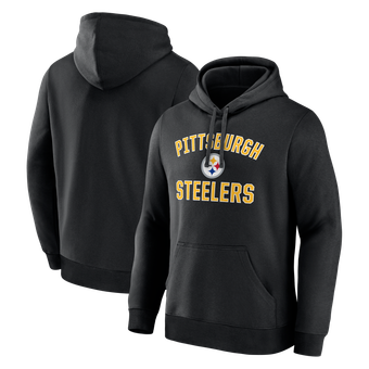 Men's Logo Athletic Black Pittsburgh Steelers Arch Victory Hoodie