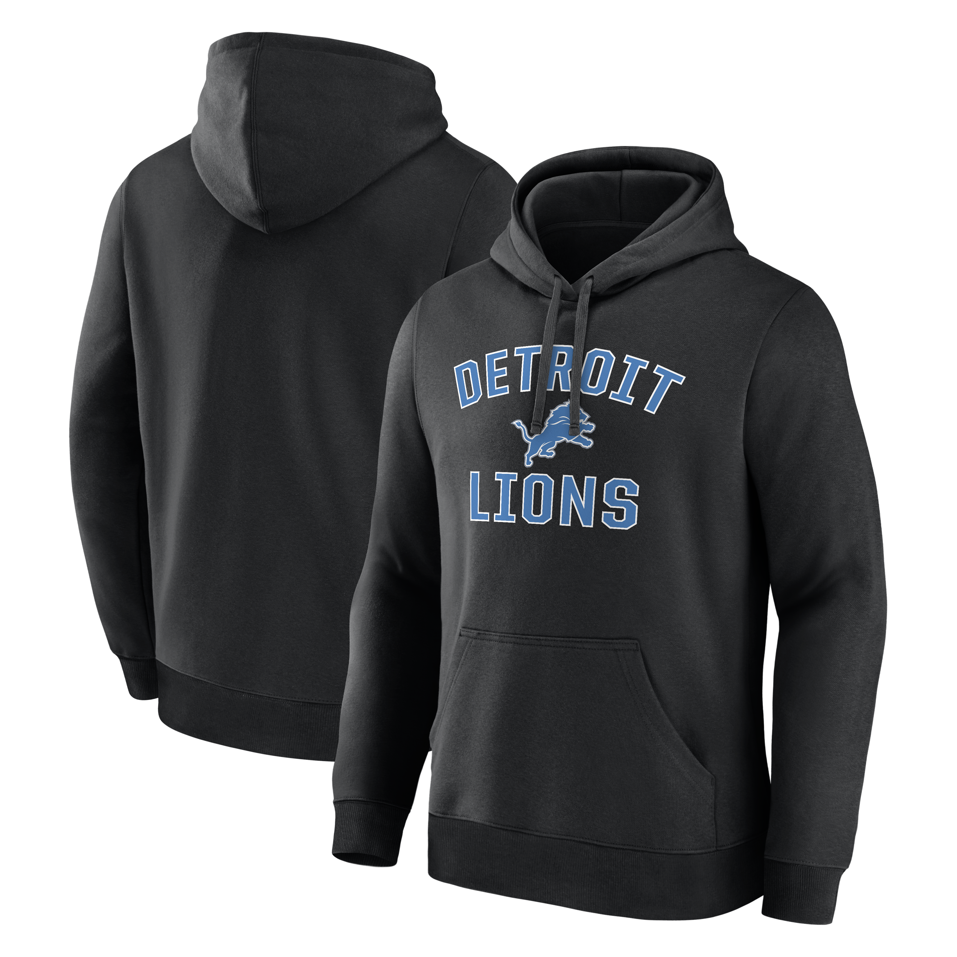 Men's Logo Athletic Black Detroit Lions Arch Victory Hoodie