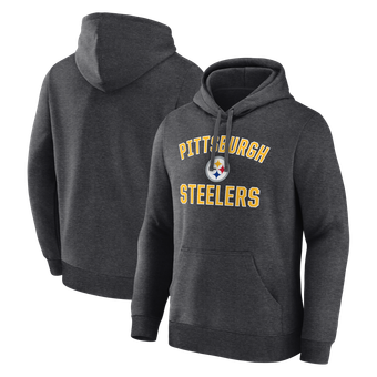 Men's Logo Athletic Heather Charcoal Pittsburgh Steelers Arch Victory Hoodie