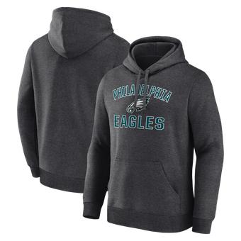 Men's Logo Athletic Heather Charcoal Philadelphia Eagles Arch Victory Hoodie