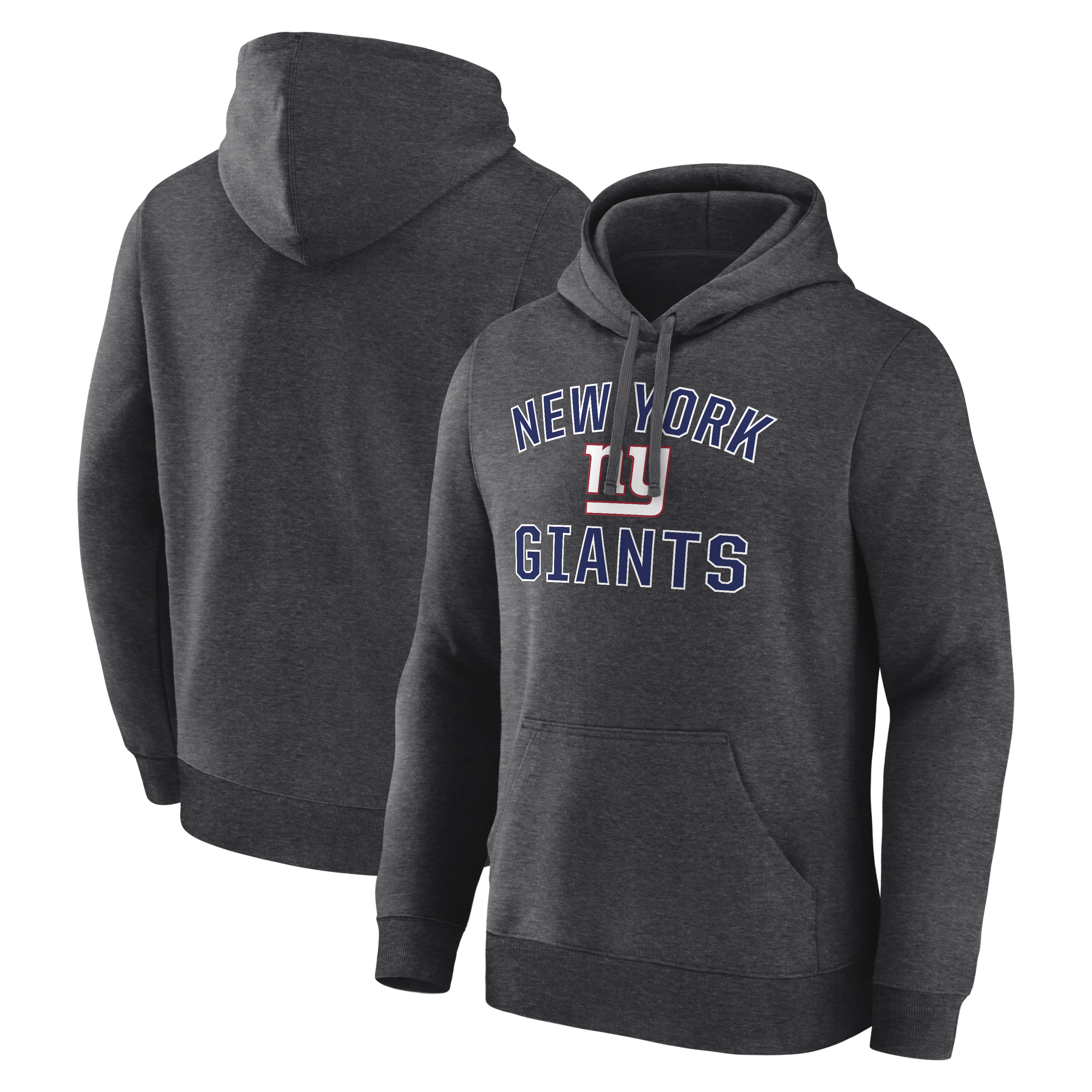Men's Logo Athletic Heather Charcoal New York Giants Arch Victory Hoodie