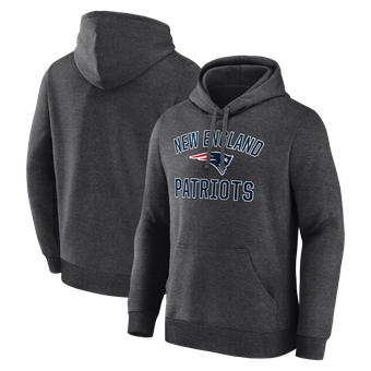 Men's Logo Athletic Heather Charcoal New England Patriots Arch Victory Hoodie