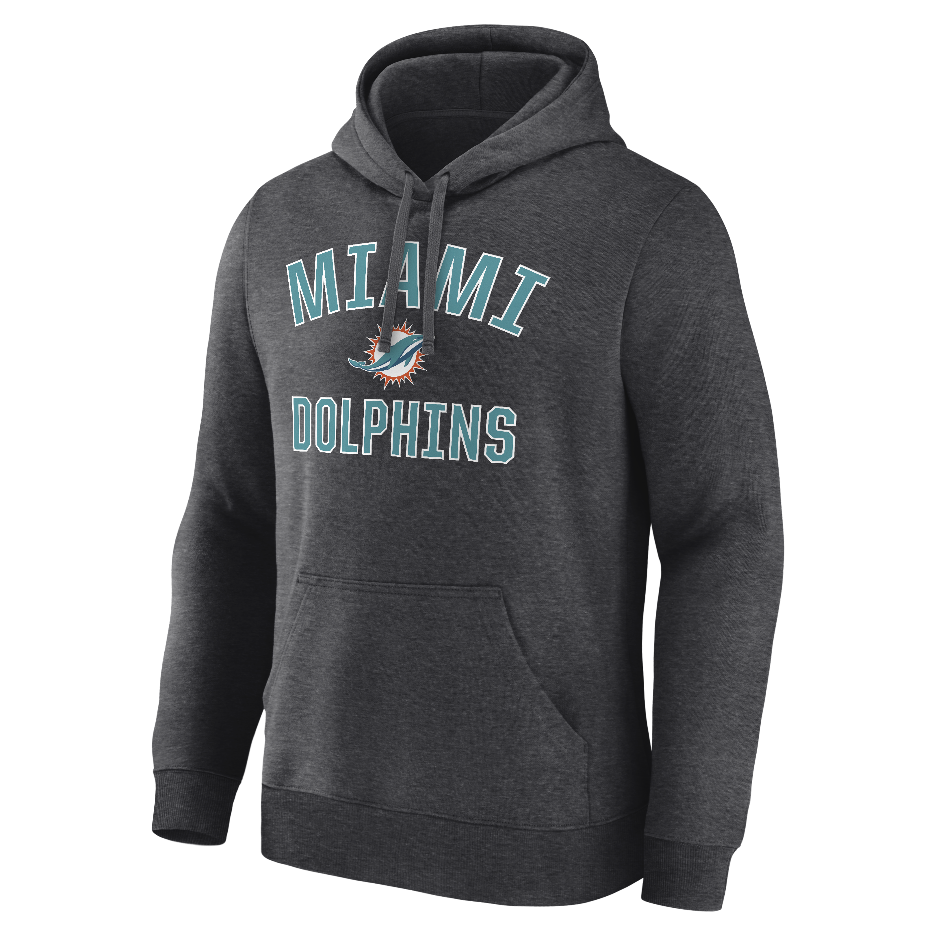 Logo Athletic Men's Heather Charcoal Miami Dolphins Arch Victory Hoodie - Heather Charcoal