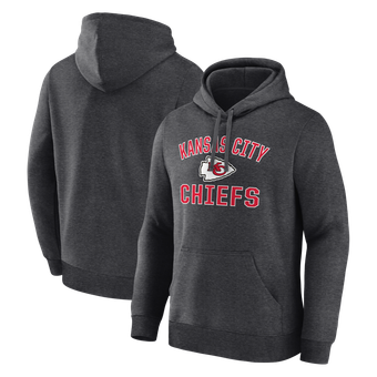 Men's Logo Athletic Heather Charcoal Kansas City Chiefs Arch Victory Hoodie