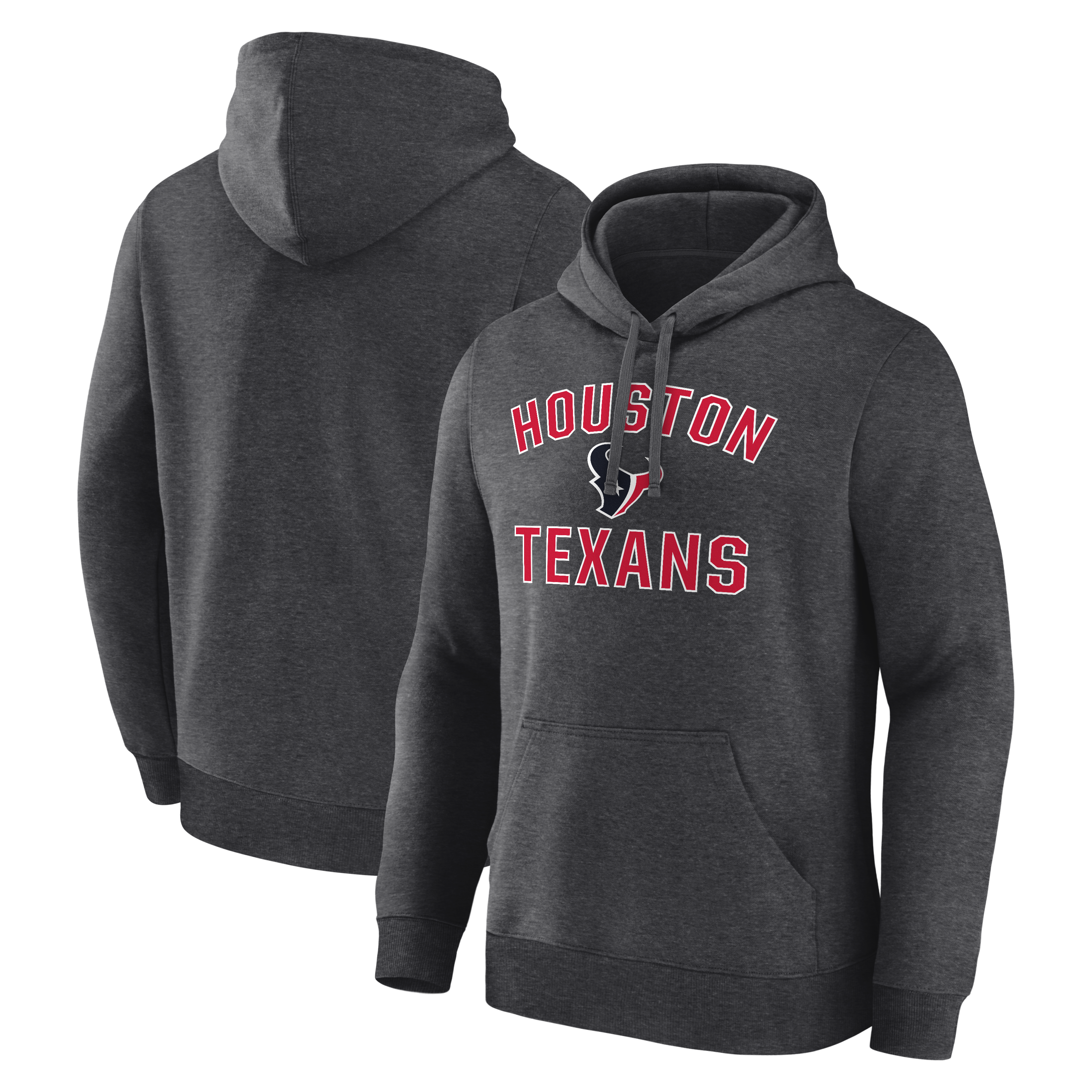 Logo Athletic Men's Heather Charcoal Houston Texans Arch Victory Hoodie - Heather Charcoal