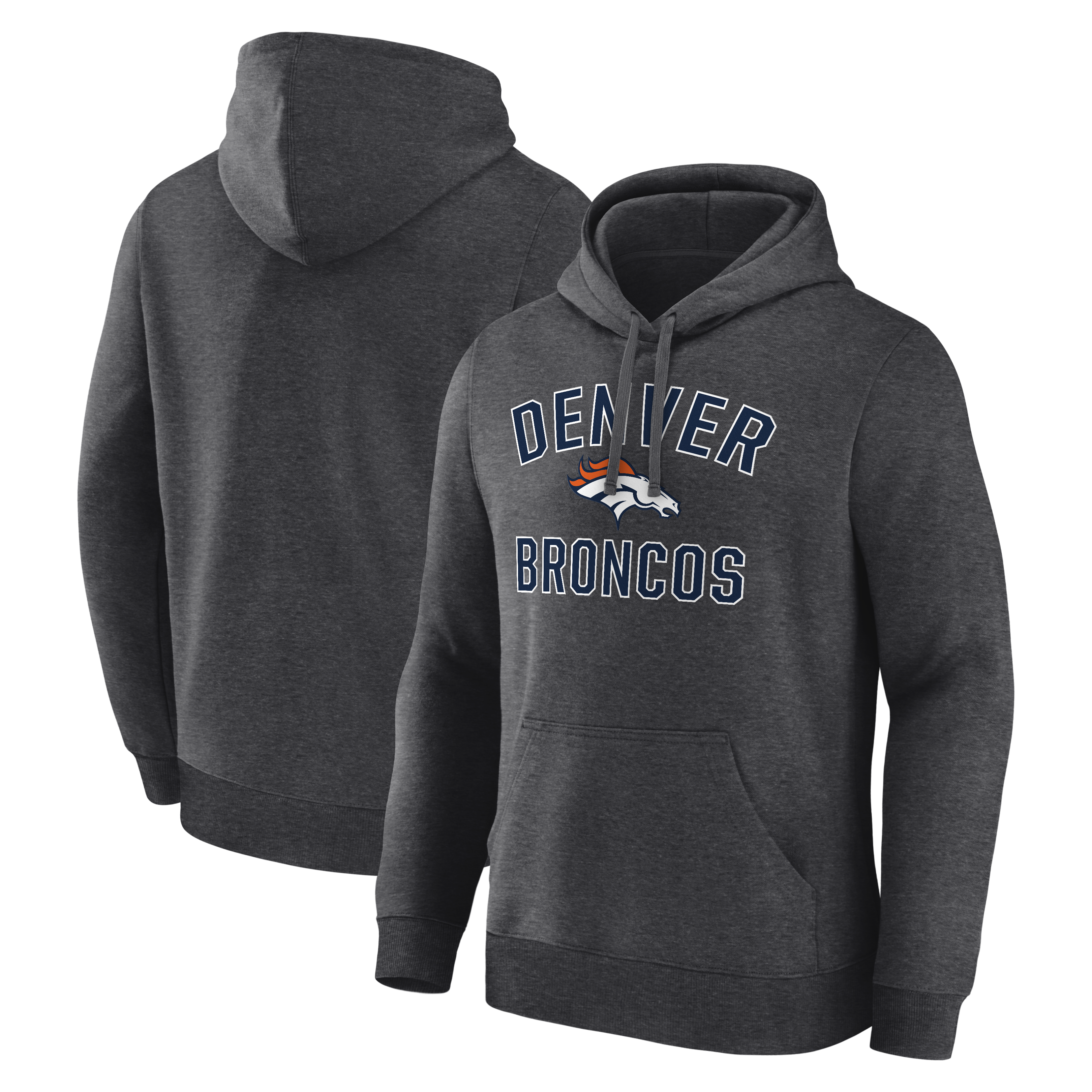 Logo Athletic Men's Heather Charcoal Denver Broncos Arch Victory Hoodie - Heather Charcoal