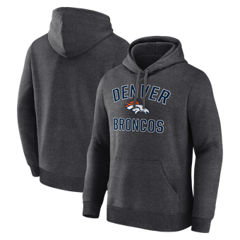 Men's Logo Athletic Heather Charcoal Denver Broncos Arch Victory Hoodie