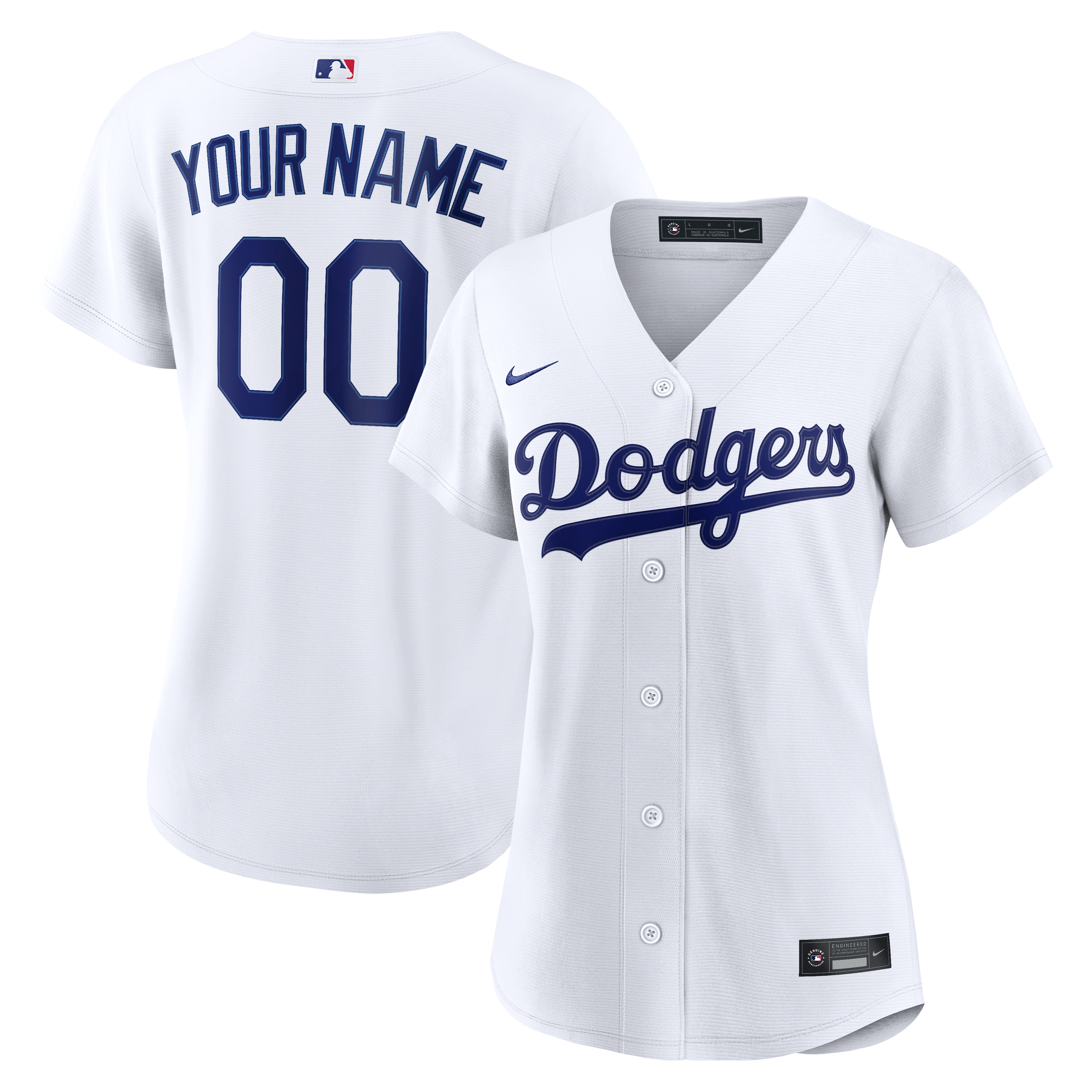 Women's Nike White Los Angeles Dodgers Home Replica Custom Jersey