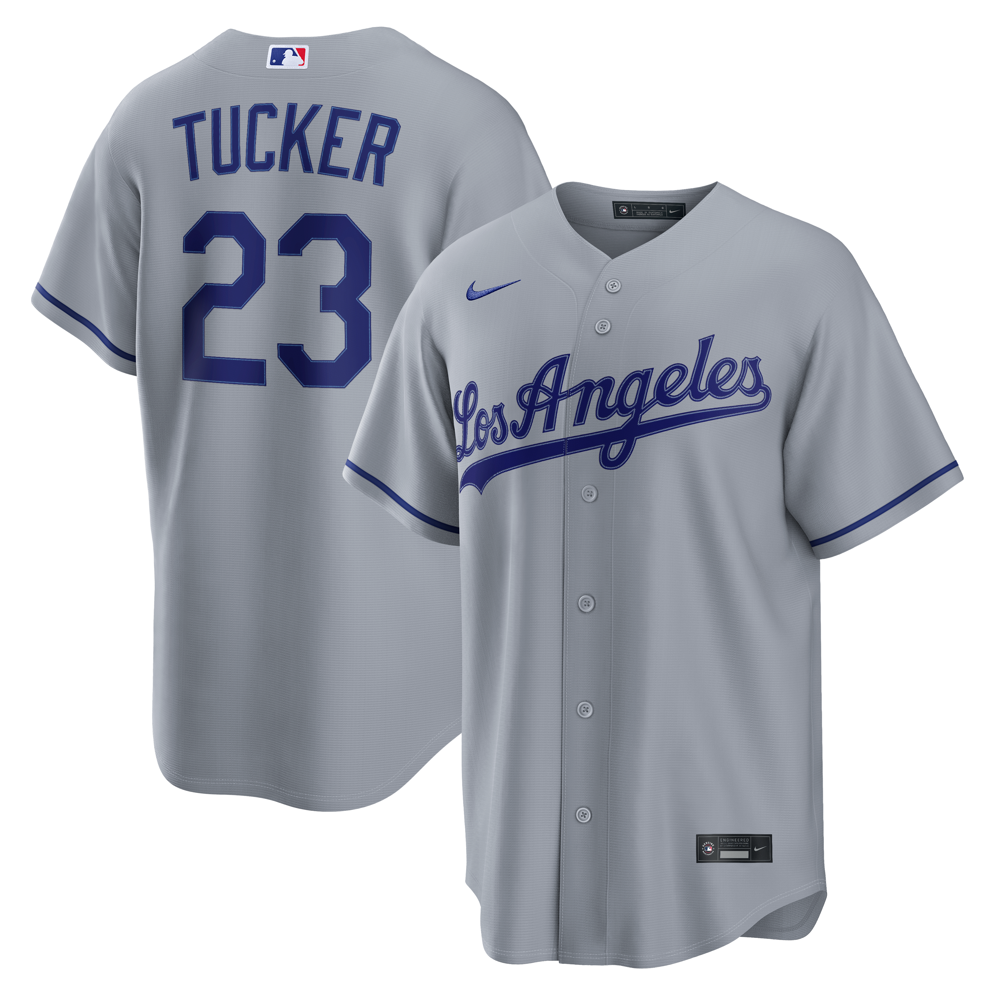 Men's Nike Kyle Tucker Gray Los Angeles Dodgers Road Replica Jersey