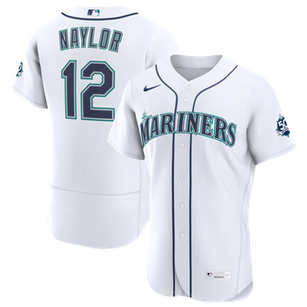 Men's Nike Josh Naylor White Seattle Mariners Home 50th Season Authentic Jersey