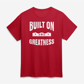 Men's Logo Athletic Crimson Oklahoma Sooners 2026 Softball Built on Greatness Fan T-Shirt